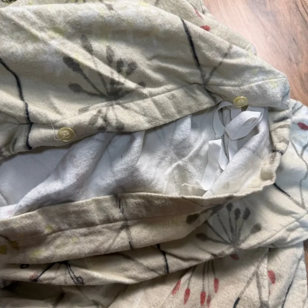 The Company Store King Size Flannel 100% Cotton Duvet Cover Botanical Dandelion